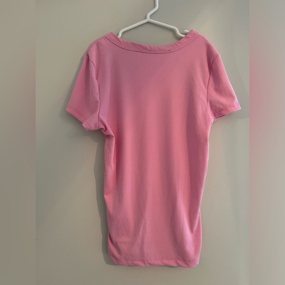 Pink ribbed t-shirt, size small (Never worn) - Picture 2 of 3